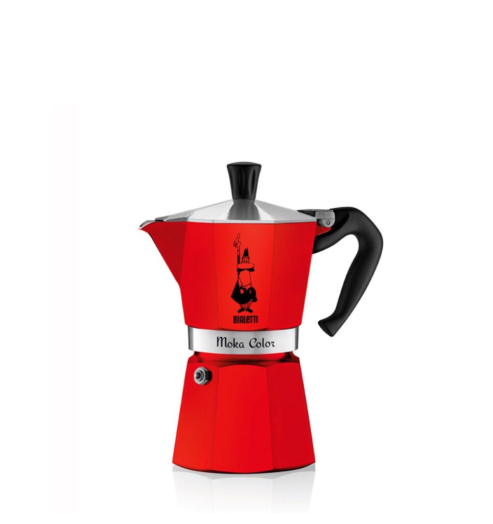 MOKA COLOR ROJA 3 TAZAS CAFETERA BIALETTI