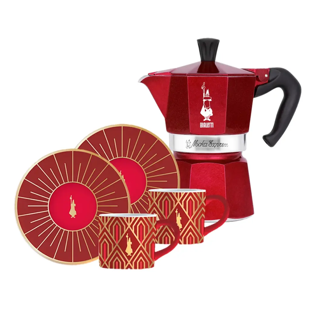 SET MOKA EXPRESS GLAMOUR 3 TZS + TACITAS Y PLATITOS